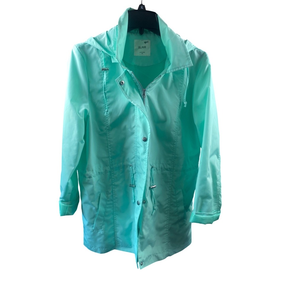 Blair Coat Womens Medium Mint Full Zip Hooded Windbreaker Lifestyle Everyday